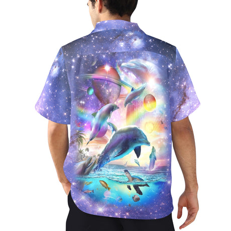 Rainbow Dolphin Hawaiian Shirt