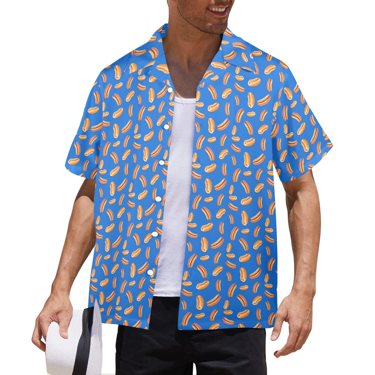 Hot Dog Hawaiian Shirt - BBQ Food Button-Up