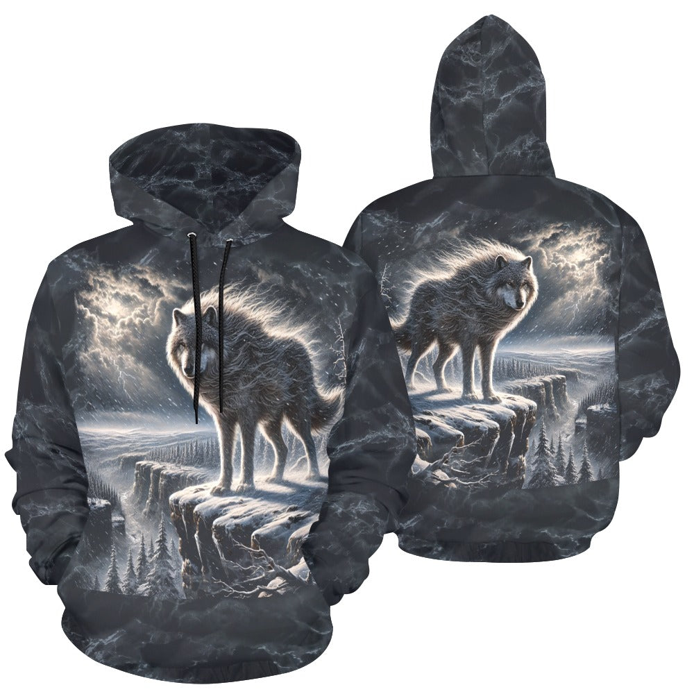 Snowy Wolf Hoodie Random Galaxy