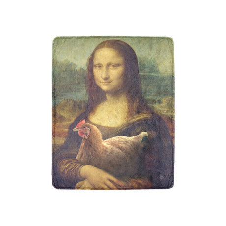 Chicken Mona Lisa Throw Blanket