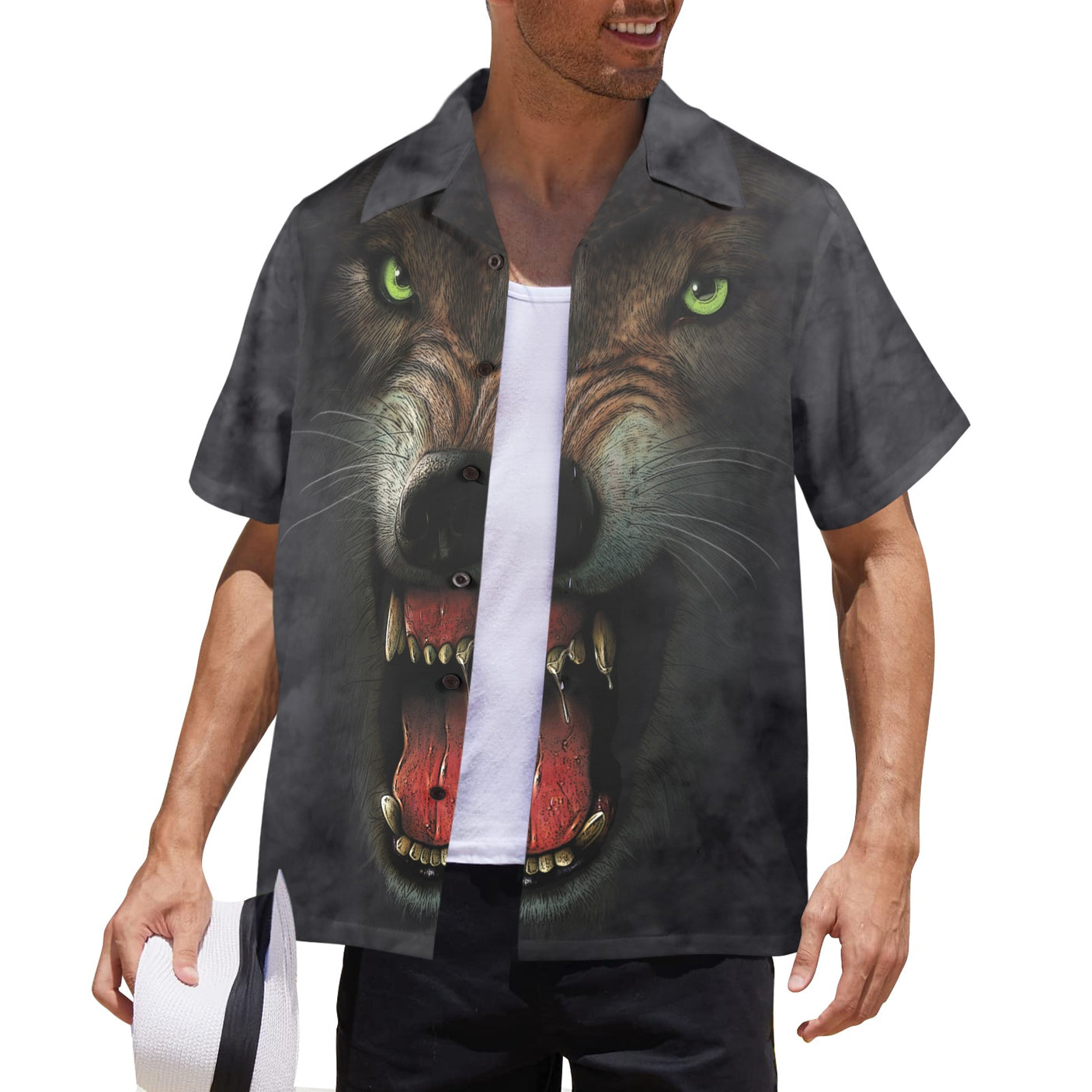 Wolf Face Hawaiian Shirt