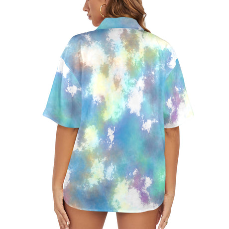Pastel Tie Dye Women's Hawaiian Shirt