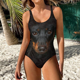 Dachshund Face One Piece Swimsuit