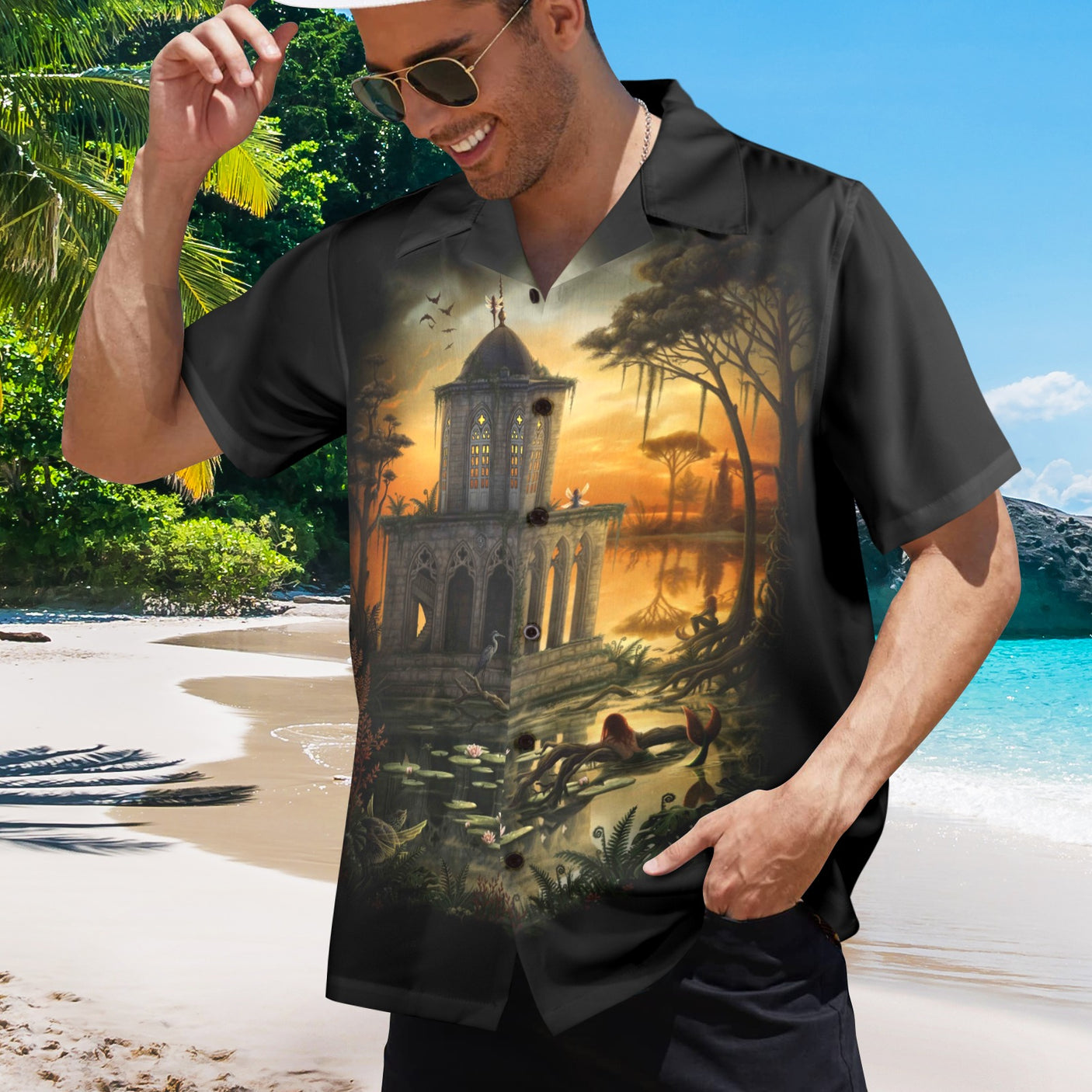 The Gothic Library, Sarah Richter Art Hawaiian Shirt