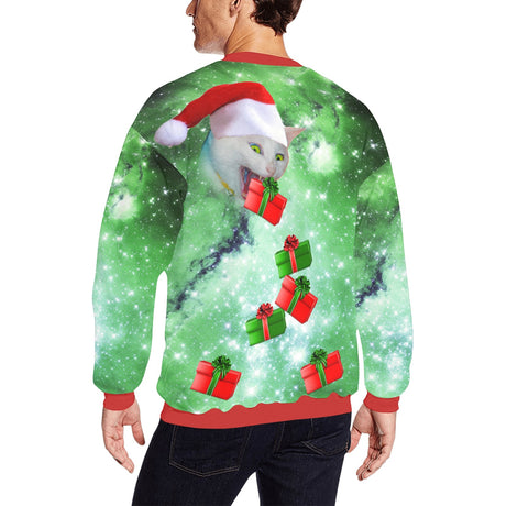 Space Cat Ugly Christmas Sweater