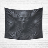 Ghostly faces and hands pressing through stretched black fabric on wall tapestries, product view 4