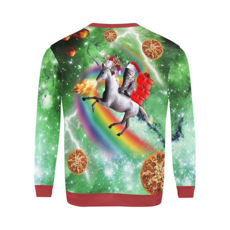 Cat Riding Unicorn Ugly Christmas Sweater