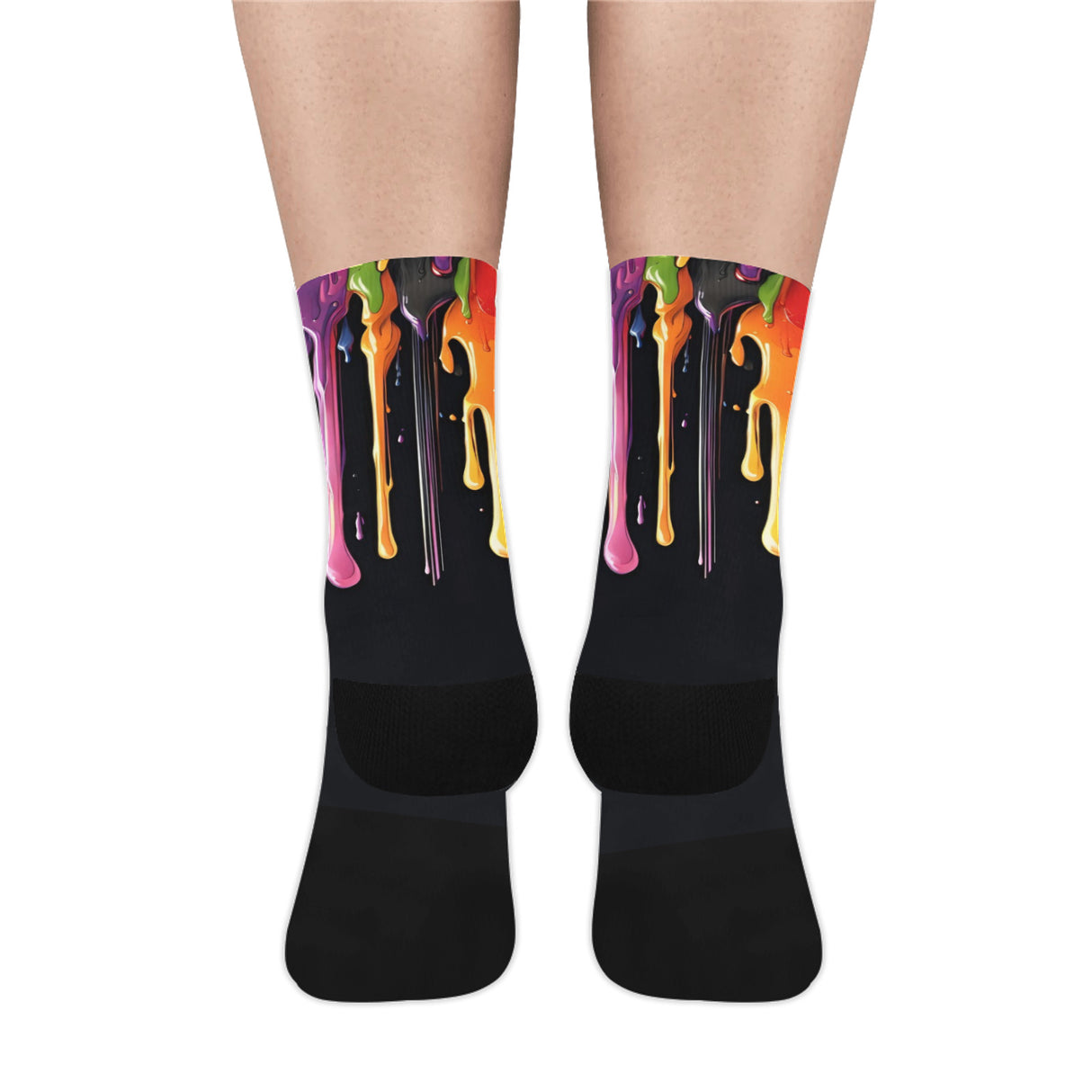 Rainbow Paint Drip Socks