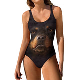 Rottweiler Face One Piece Swimsuit