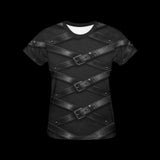 Belt Straps on Black Gothic Costume Shirt for Women