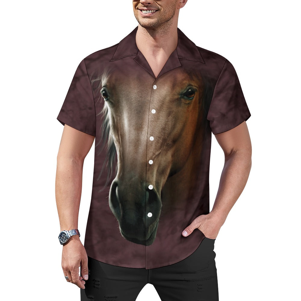 Horse Face Hawaiian Shirt | Button Up Down Shirt