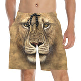 Lion Face Swim Trunks | Men's Swimming Beach Shorts