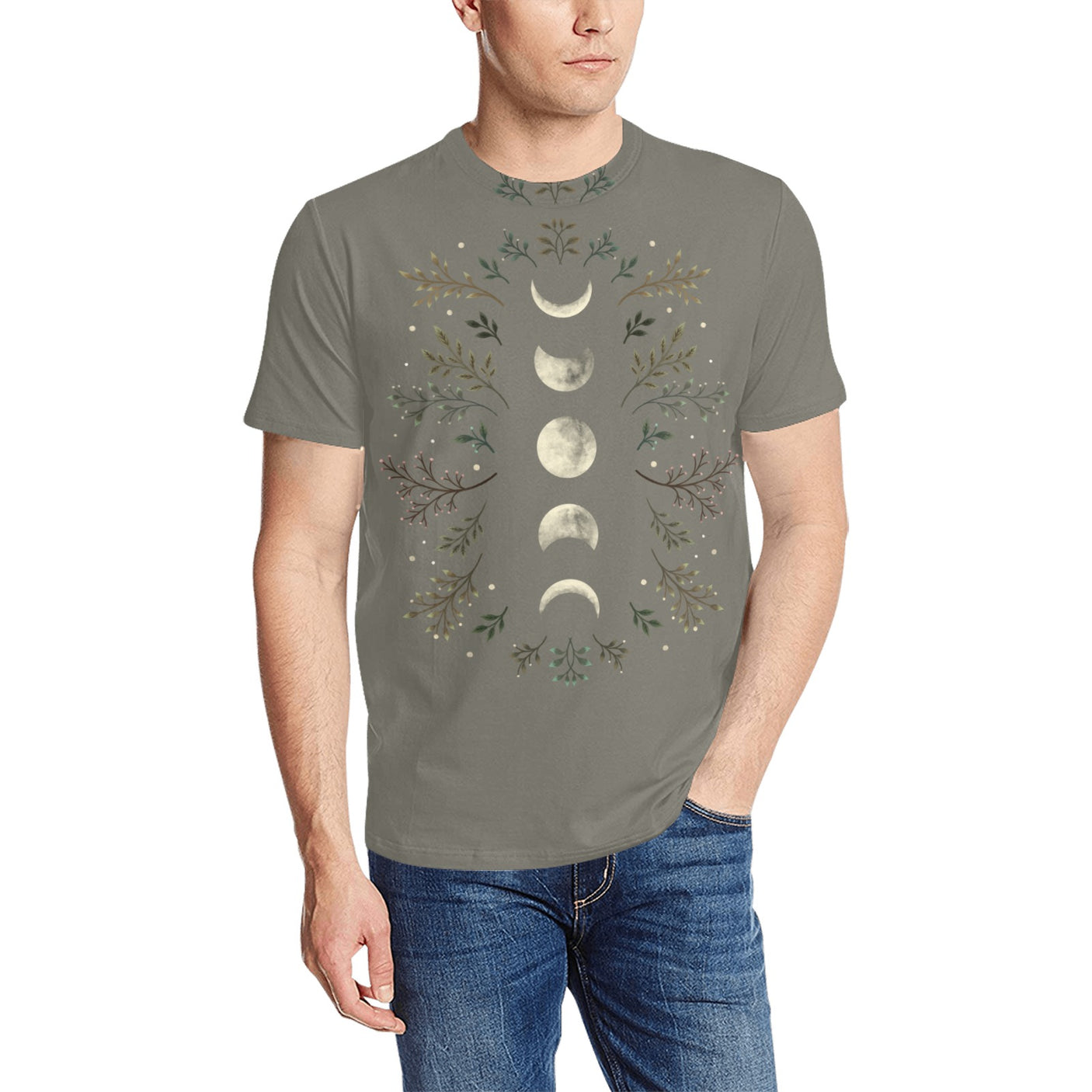 Episodic Drawing Moonlight Garden Olive Shirt