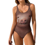 Pig Face One Piece Swimsuit