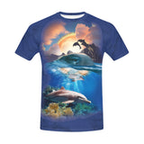 Tie Dye Dolphin AOP Shirt | 90's 2000's Retro Dolphins T-Shirt