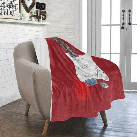 Red Guitar Throw Blanket