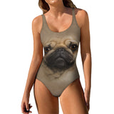 Pug Face One Piece Swimsuit