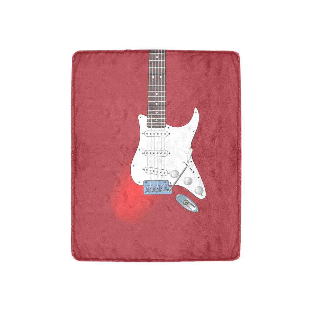 Red Guitar Throw Blanket