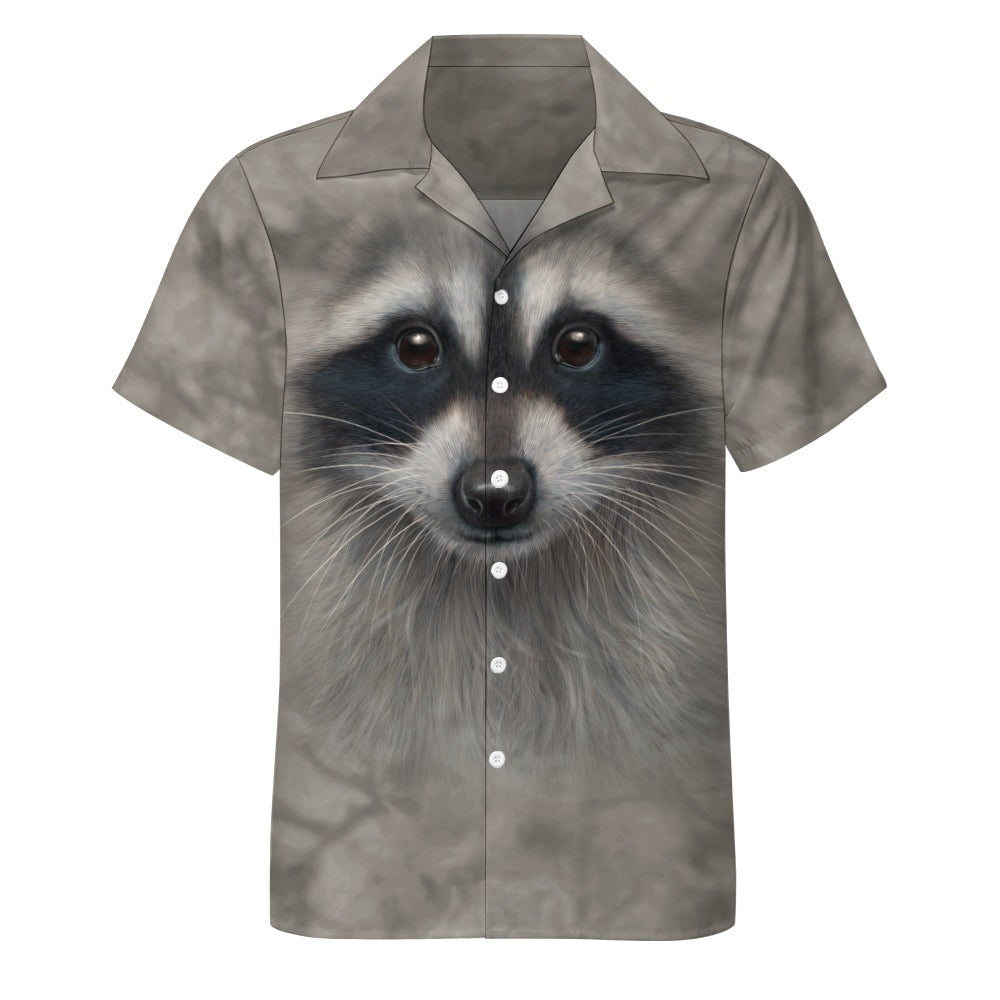 Raccoon Face Hawaiian Shirt | Button Up Down Shirt