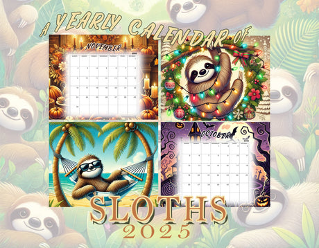 Sloth Calendar 2025