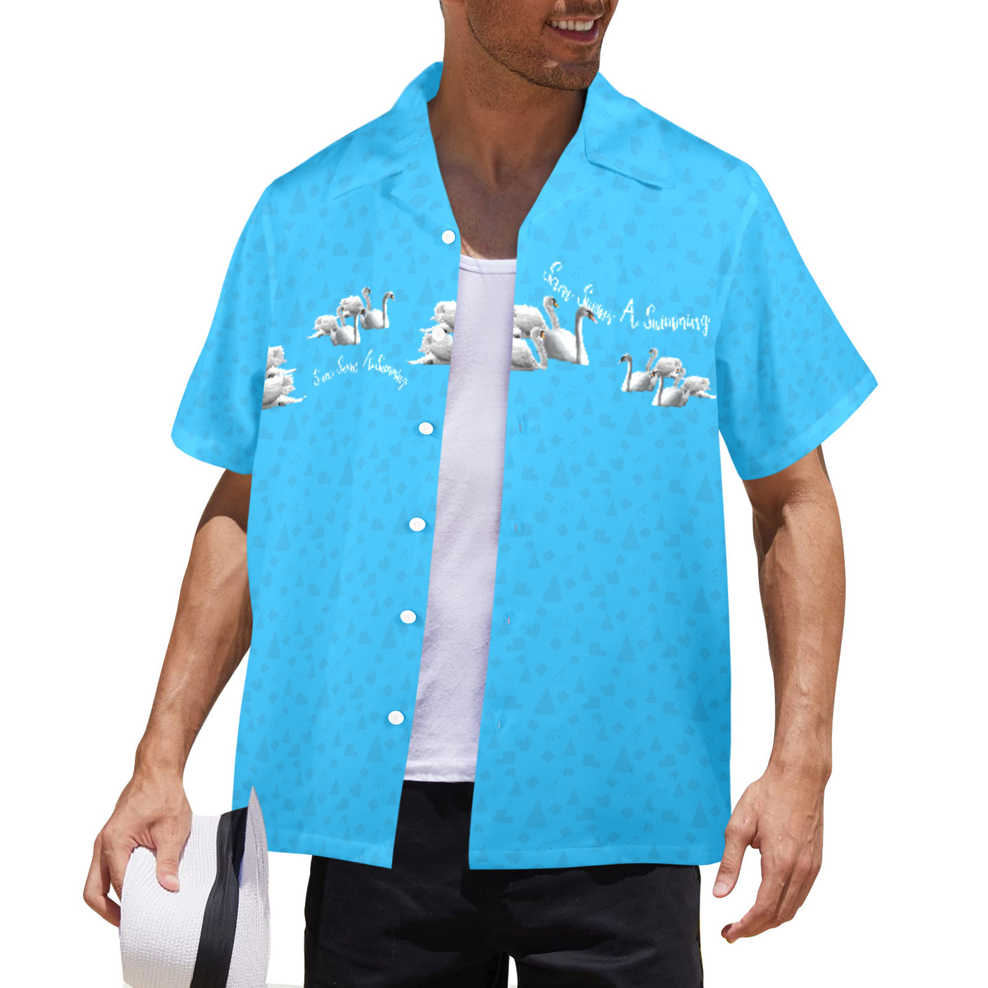 Swans Swimming 12 Days of Christmas Hawaiian Shirt | Button Up Down Shirt