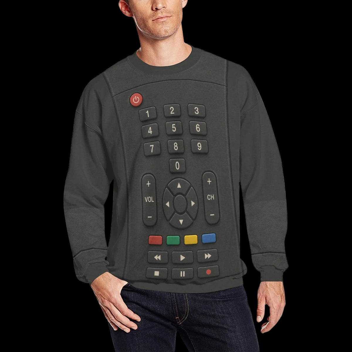Retro TV Remote Costume Sweater