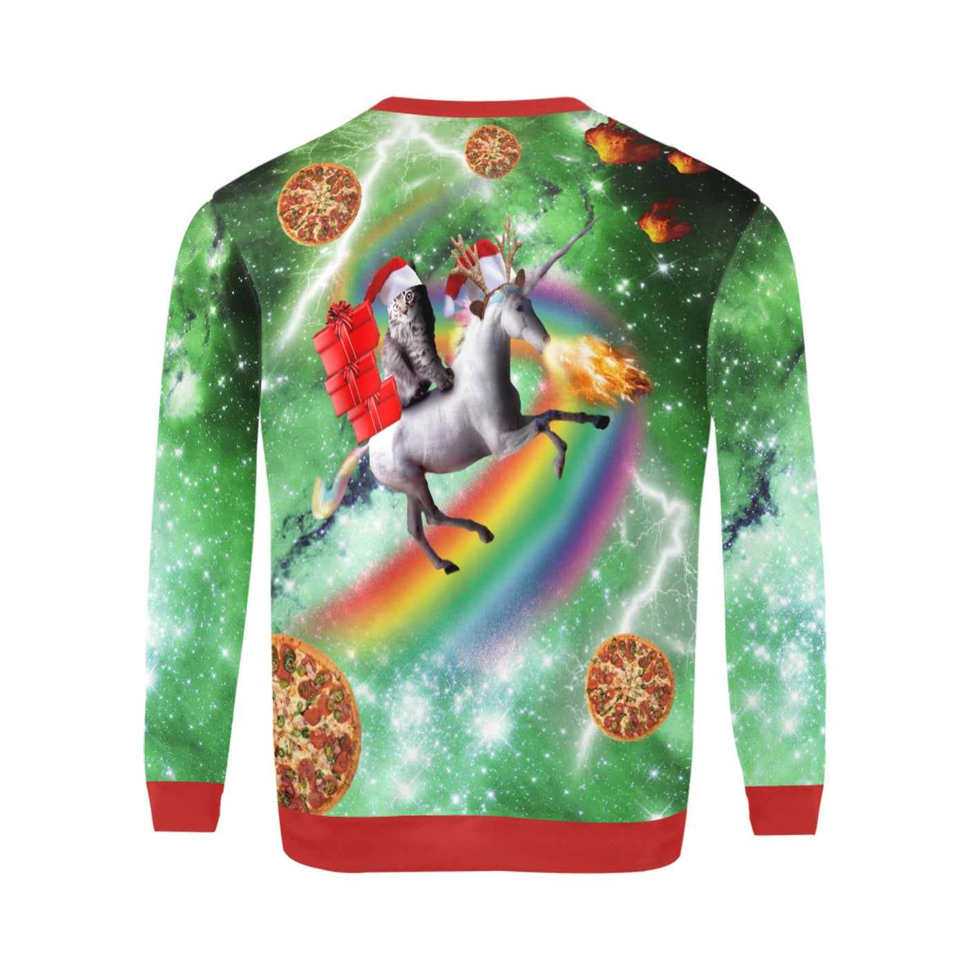 Cat Riding Unicorn Ugly Christmas Sweater