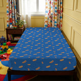Hot Dog Pattern Twin Fitted Sheet – Funny Bedding, 39 x 75 x 15 in