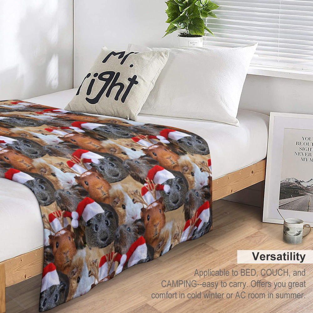 Guinea Pig Christmas Throw Blanket