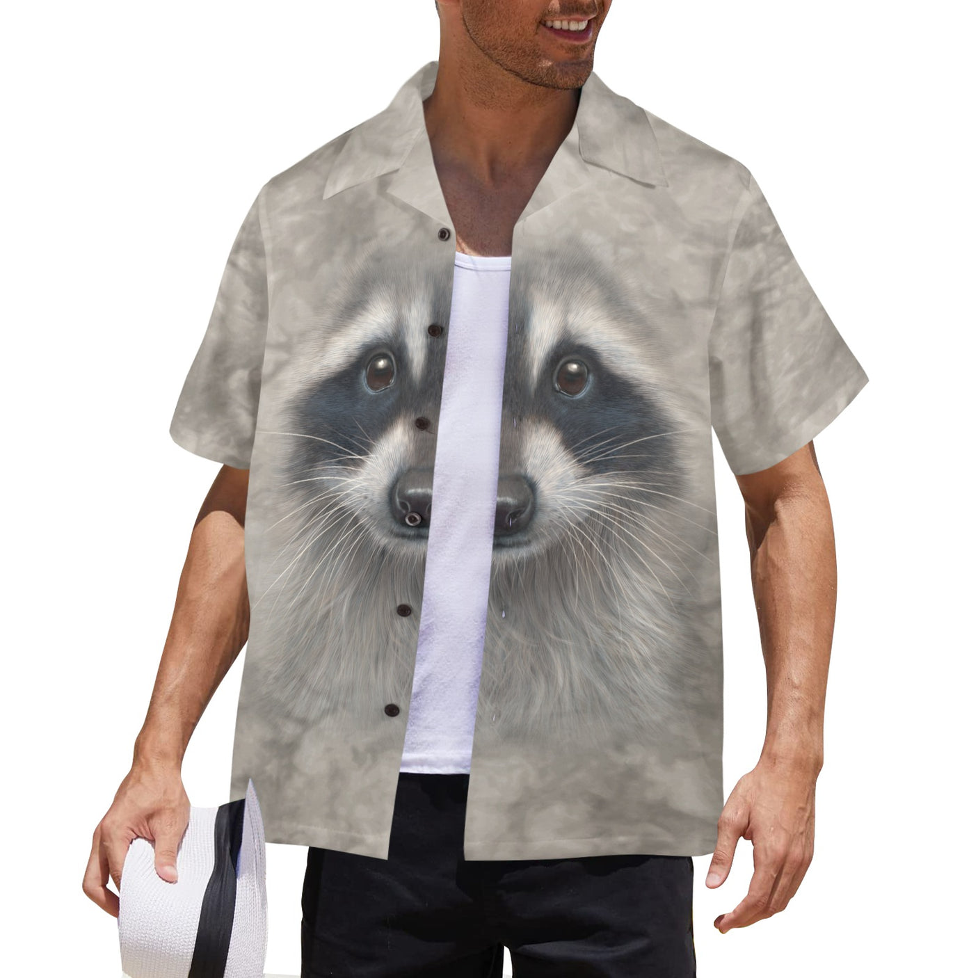 Raccoon Face Hawaiian Shirt