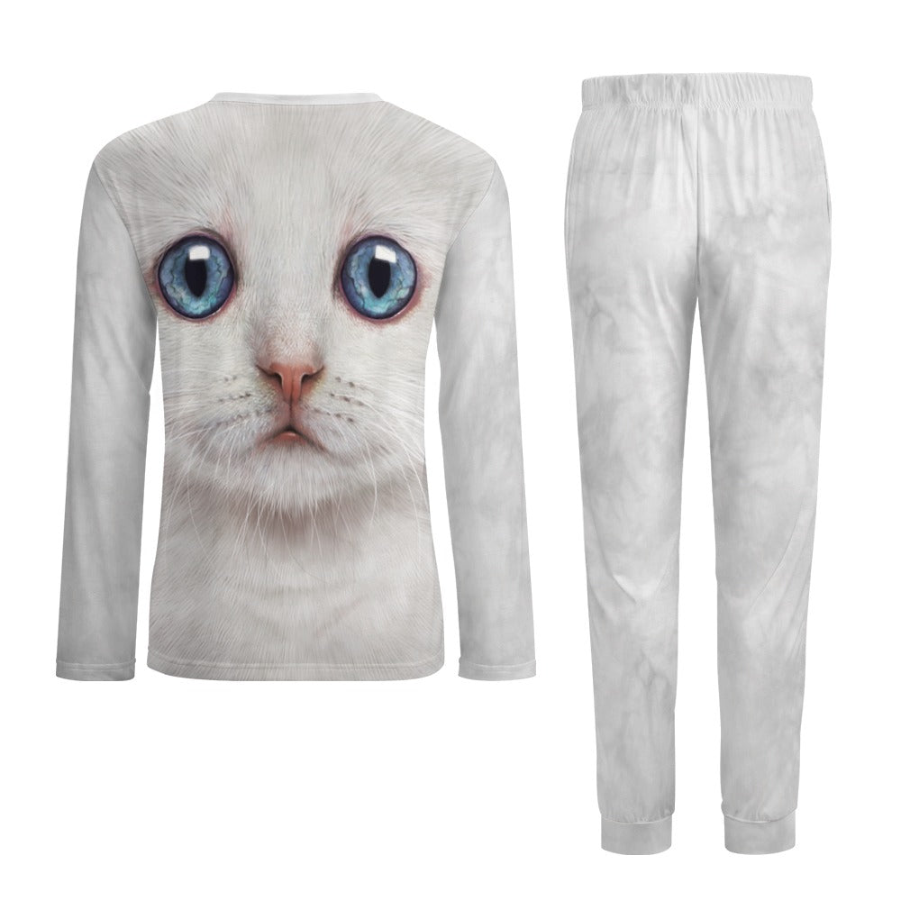 White Kitten Face Pajamas