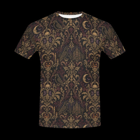 Haunted Victorian Damask Men’s Halloween T-Shirt