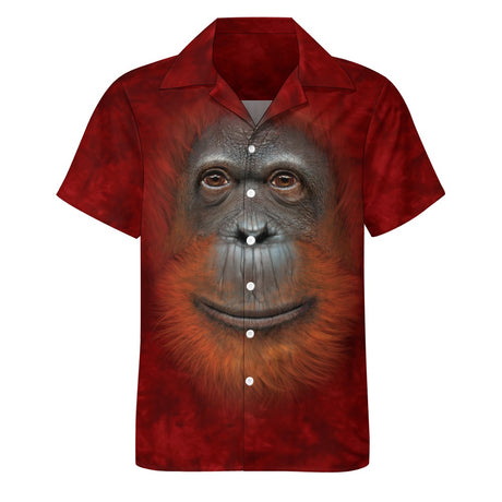 Orangutan Face Hawaiian Shirt | Button Up Down Shirt