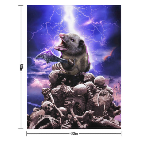 Lightning Possum Throw Blanket