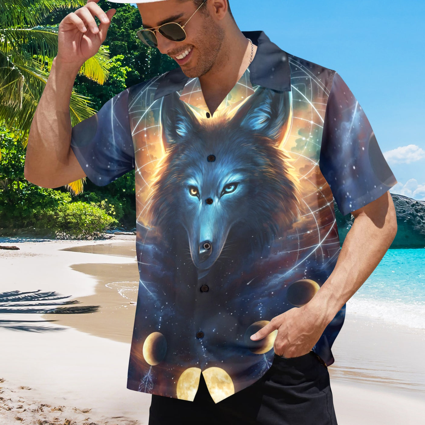 JoJoesArt Wolf Hawaiian Shirt