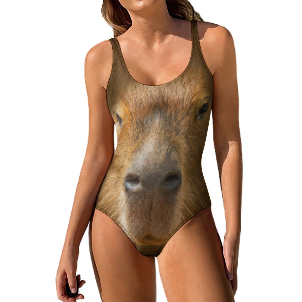 Capybara Face One Piece Swimsuit Random Galaxy