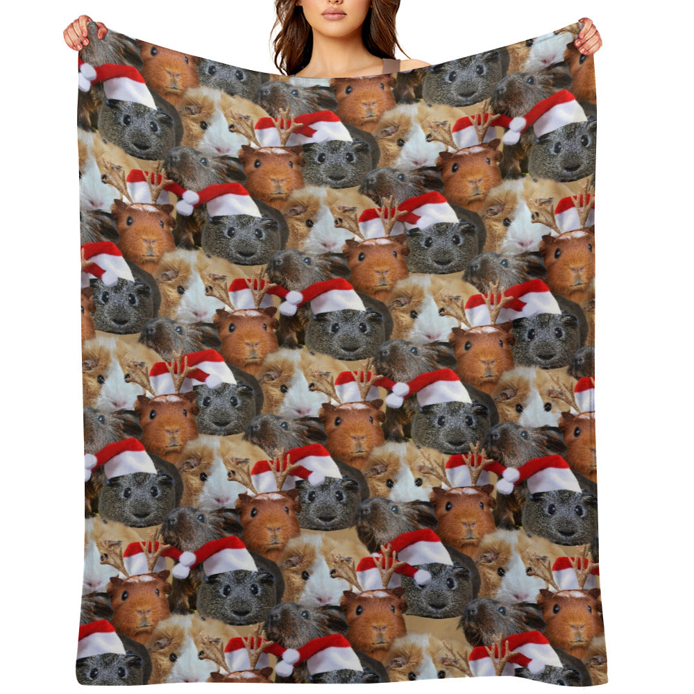 Guinea Pig Christmas Throw Blanket