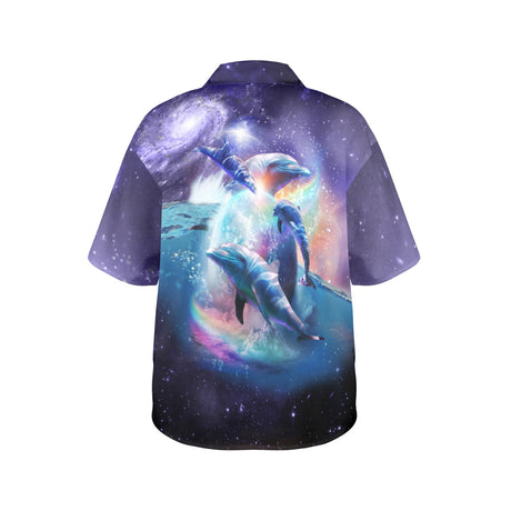 Space Dolphin Women's Hawaiian Shirt