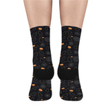 Black Cat Halloween Socks