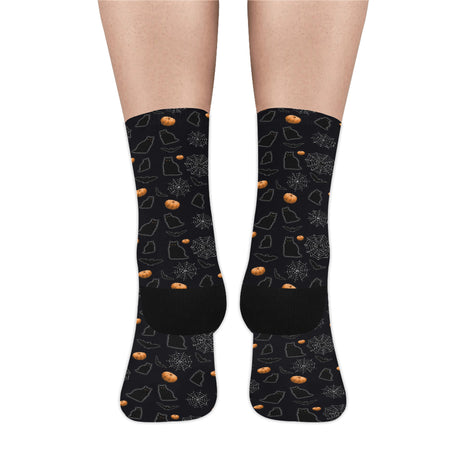 Black Cat Halloween Socks