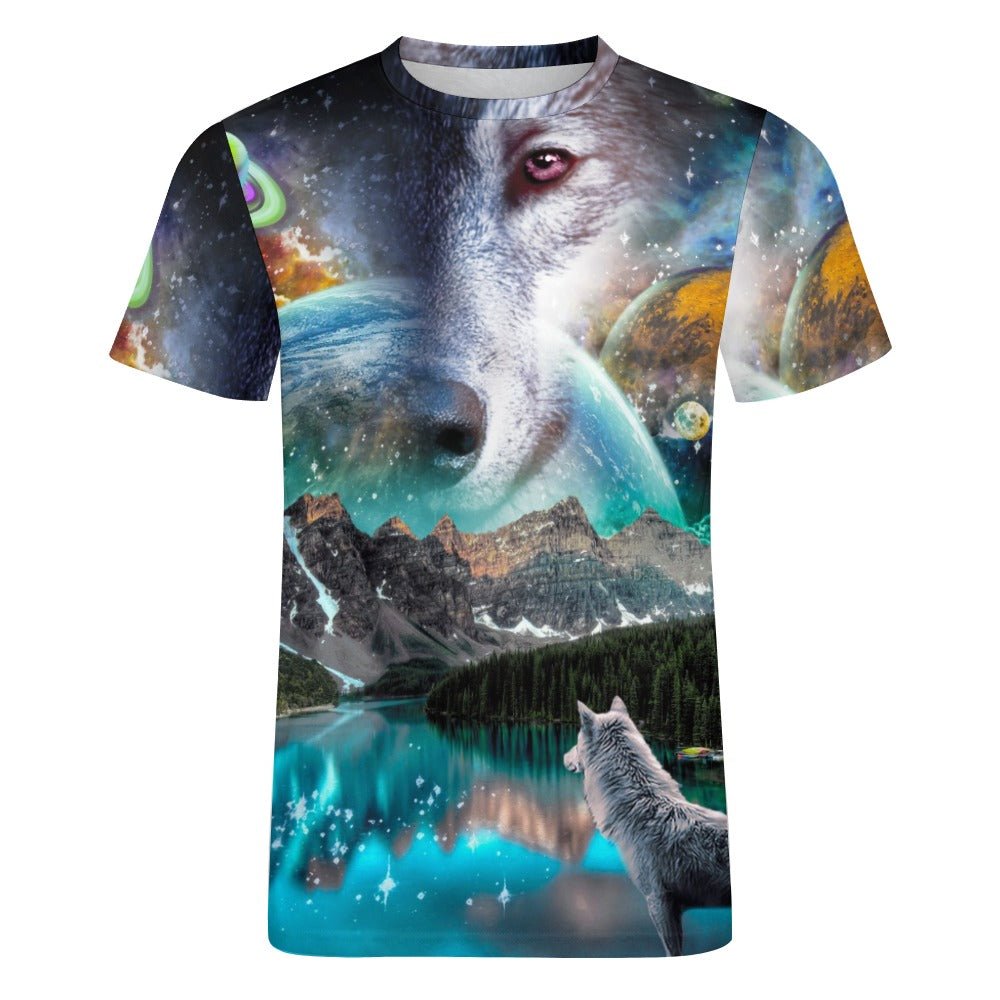 Cosmic Space Wolf Shirt - Random Galaxy