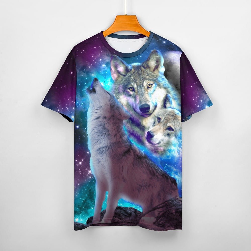 Cosmic Wolf Howling Shirt - Random Galaxy