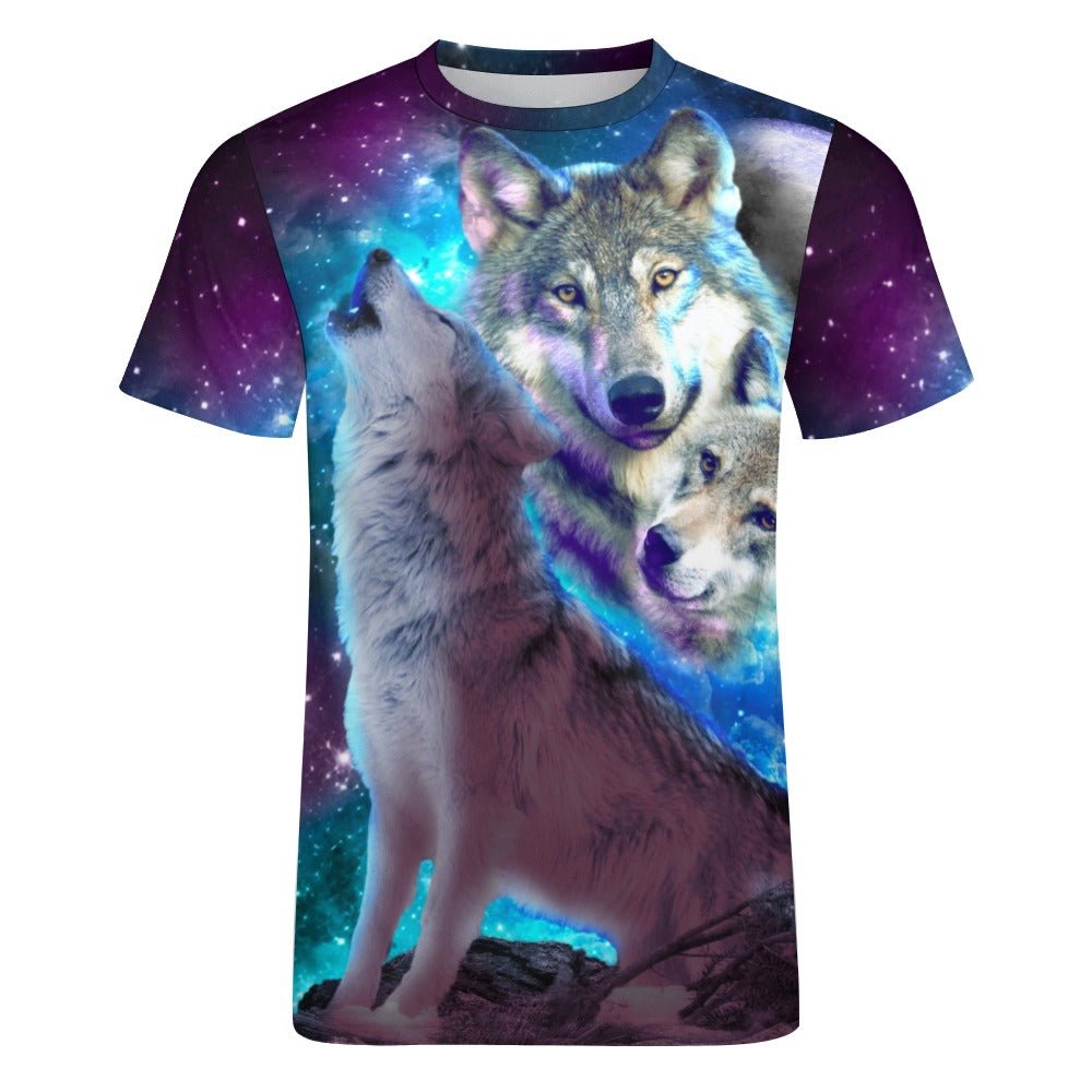 Cosmic Wolf Howling Shirt - Random Galaxy