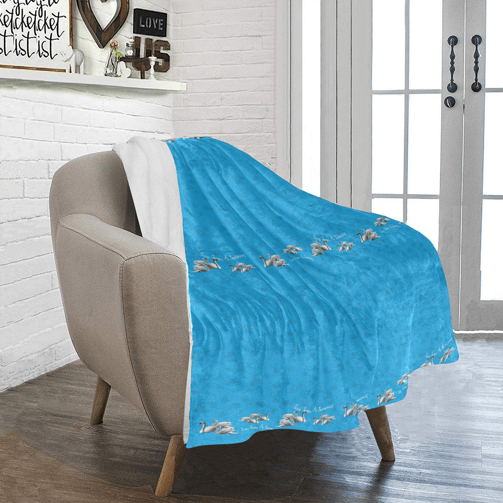 Days of Christmas Swans Swimming Throw Blanket