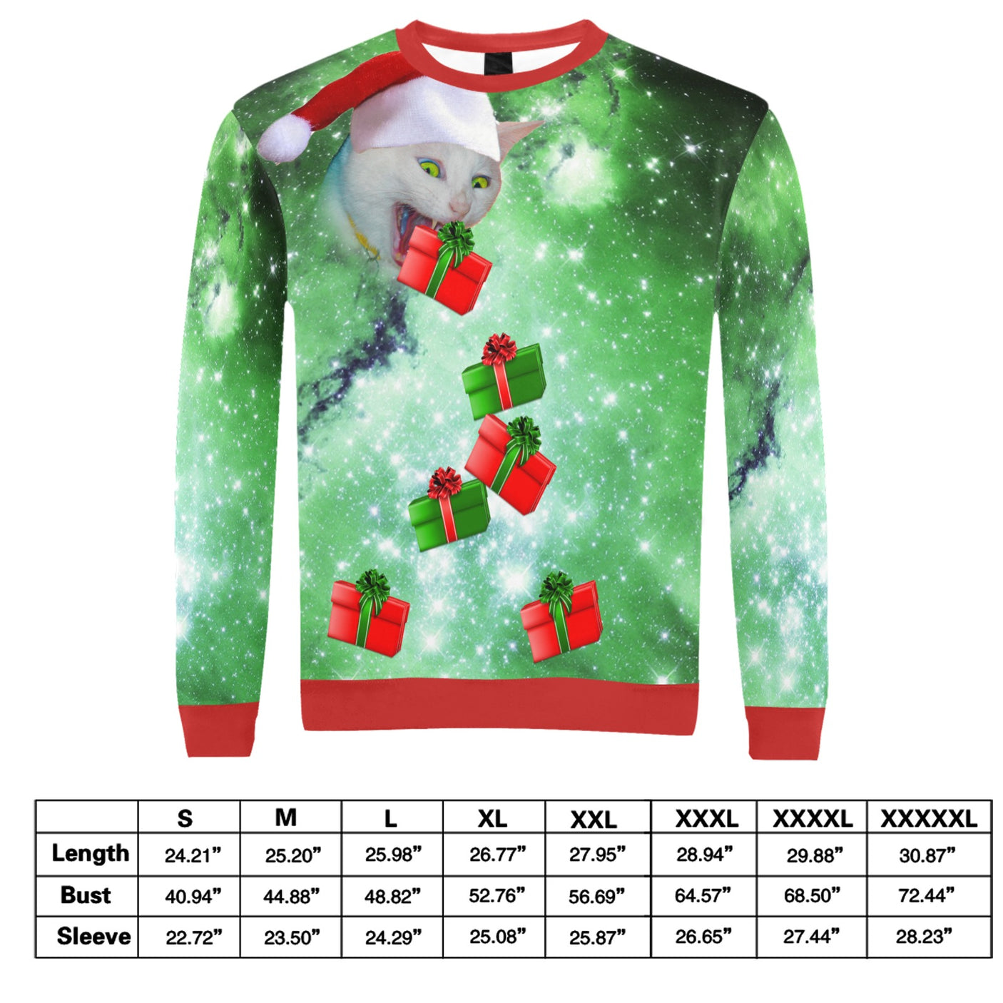 Space Cat Ugly Christmas Sweater