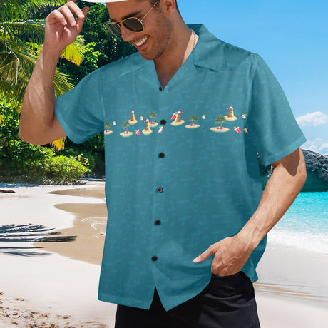 Christmas in July Vacay Hawaiian Guayabera Shirt