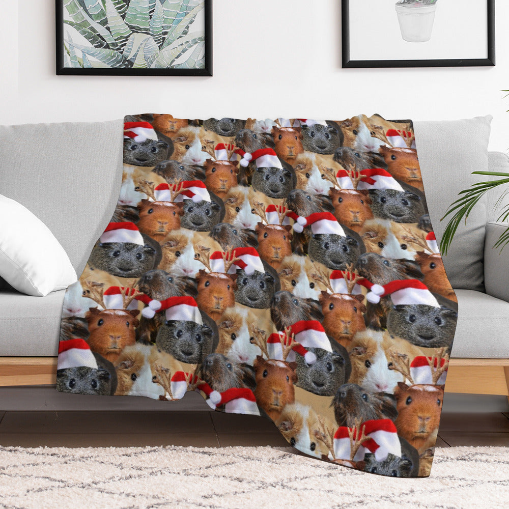 Guinea Pig Christmas Throw Blanket