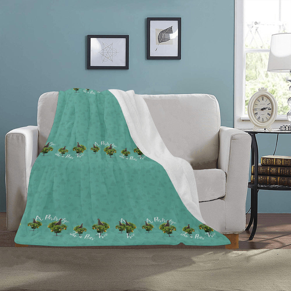 Days of Christmas Partridge Pear Tree Throw Blanket