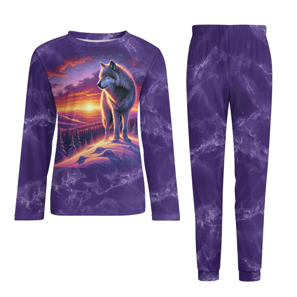 Valley Sunset Wolf Pajamas