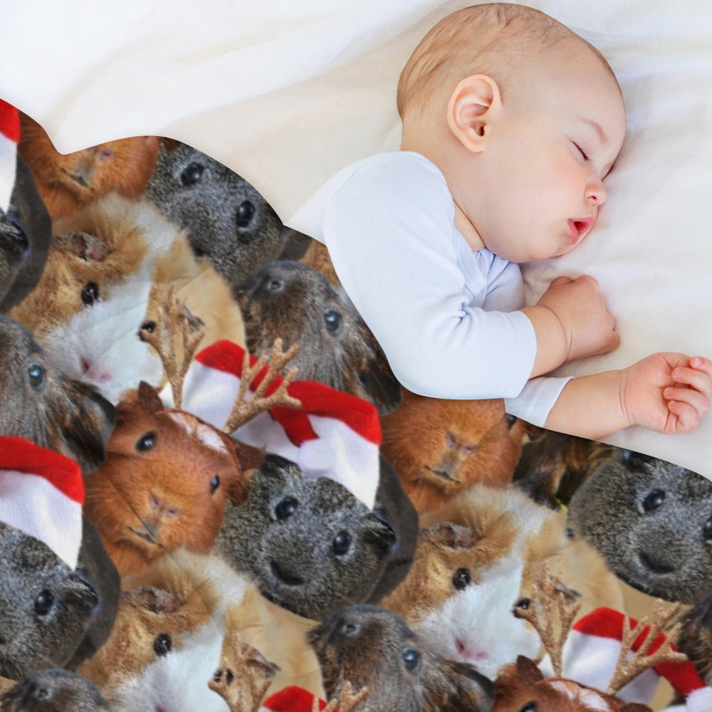 Guinea Pig Christmas Throw Blanket